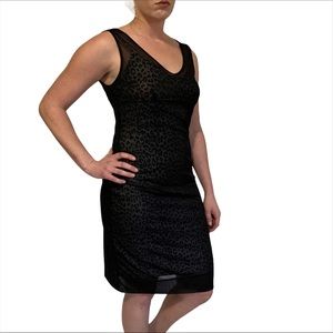 Guess Black Leopard Print Sleeveless Dress Size M